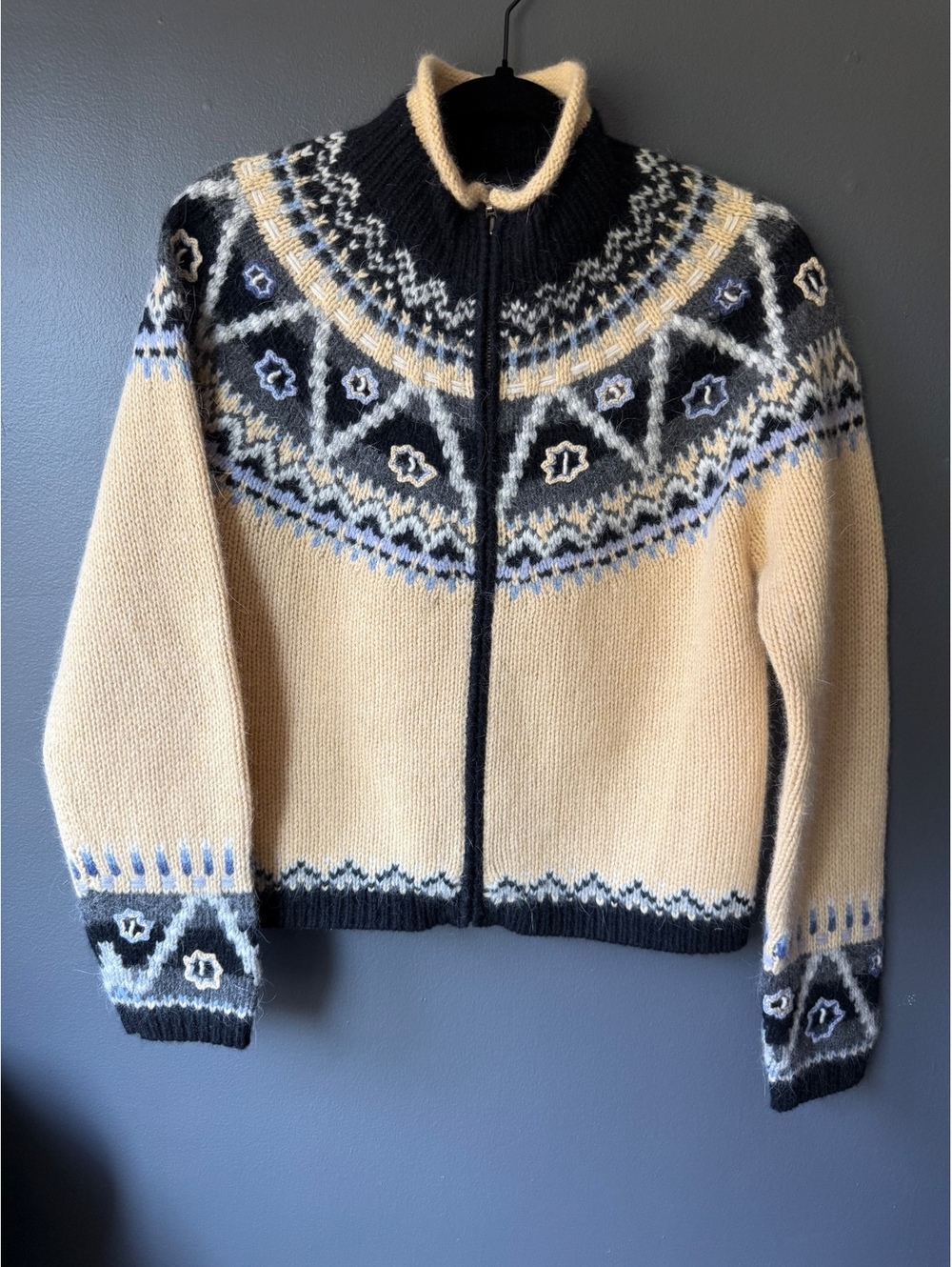 Icelandic Design Women's Zip-Up Wool Sweater Size S